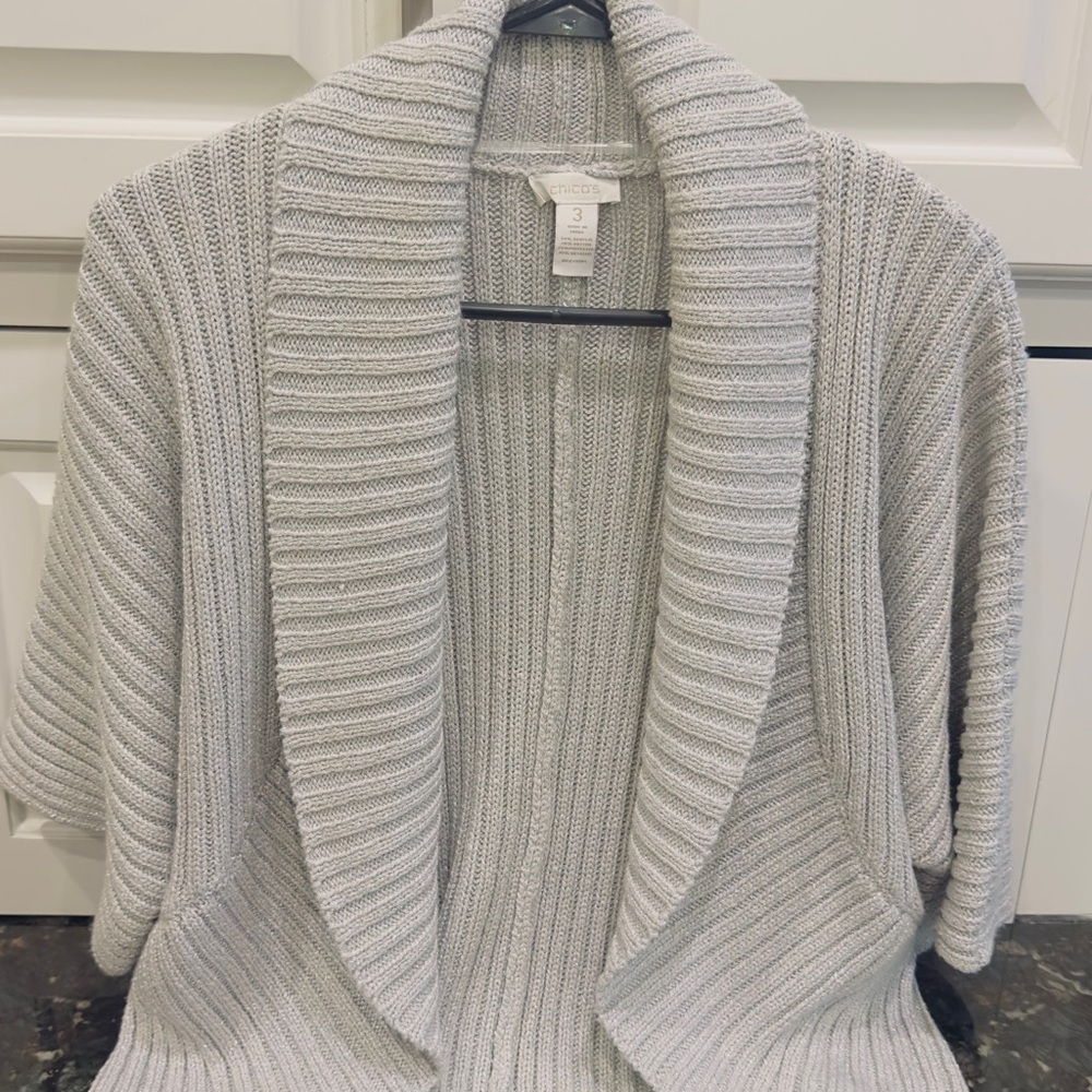 Cozy Gray Ribbed Sweater CHICOS
